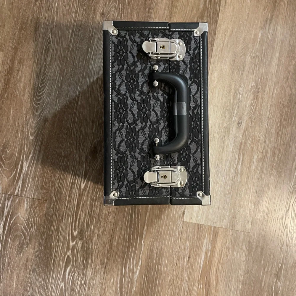 Vintage Caboodles Black Lace Train Case